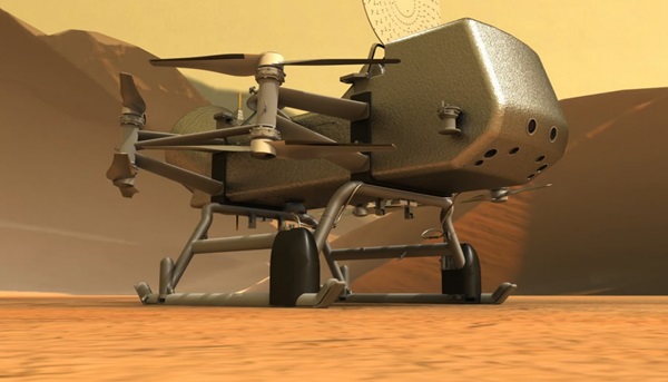 Vesmírne rotorové lietadlo Dragonfly navrhnuté pre misiu na Titan.