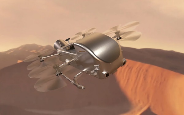 Vesmírne rotorové lietadlo Dragonfly navrhnuté pre misiu na Titan.