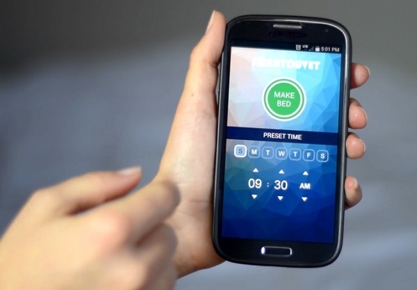 Aktivácia systému Smartduvet sa dá nastaviť prostredníctvom mobilnej aplikácie