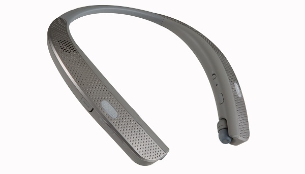Spoločnosť LG predstavila nový zvukový systém Tone Studio, ktorý sa nosí okolo krku a dokáže reprodukovať priestorové ozvučenie