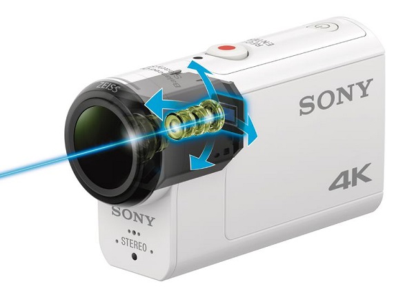 Technológia Balanced Optical SteadyShot pre akčné kamery Sony X3000 a AS300 kompenzuje otrasy súčasným pohybom objektívu a šošovky v kamere