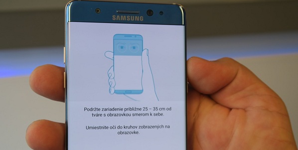 Smartfón Galaxy Note 7 je vybavený biometrickou technológiou snímania očnej dúhovky