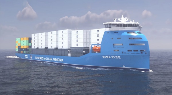 Yara Eyde sľubuje, že bude prvou čistou kontajnerovou loďou poháňanou amoniakom na svete.