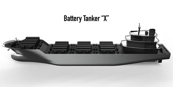 Návrh batériového tankera od spoločnosti PowerX.