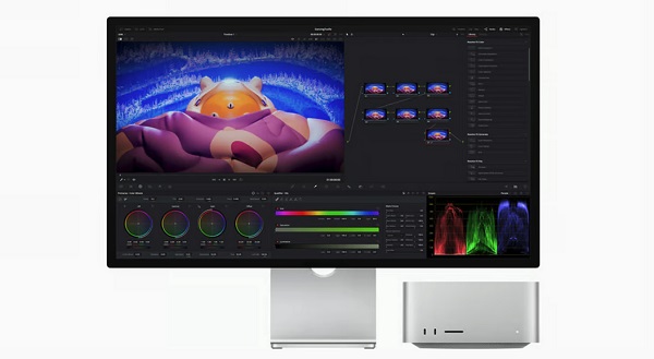 Počítač Apple Mac Studio s čipmi M2 Max alebo M2 Ultra.