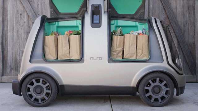 Plne autonómne donáškové vozidlo Nuro.