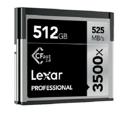 Spoločnosť Lexar predstavila novú pamäťovú kartu s kapacitou 512GB z modelového radu Professional 3500X CFast 2.0