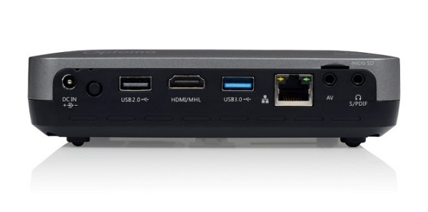 Prenosný projektor Optoma IntelliGO-S1 je vybavený rozhraním HDMI, USB 2.0, USB 3.0 a MicroSD.
