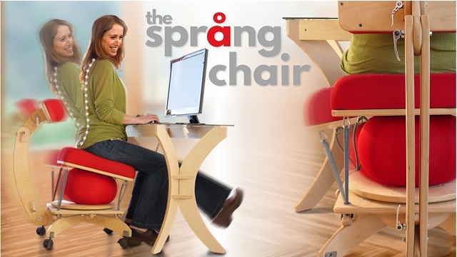 Kancelárska stolička Sprang Chair napomáha správnemu držaniu tela počas práce a spálite na nej aj nejaké tie kalórie