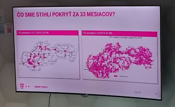Slovak Telekom prezentoval aj celkové pokrytie 4G sieťou na Slovensku za posledných 33 mesiacov