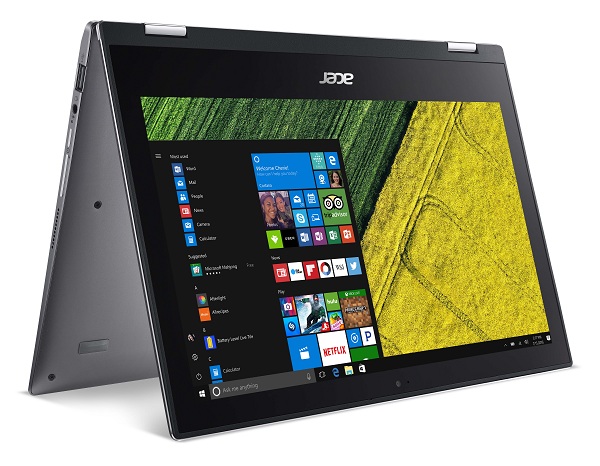 Notebook Acer Spin 1 so závesom klávesnice, ktorý je otočný o 178 stupňov.