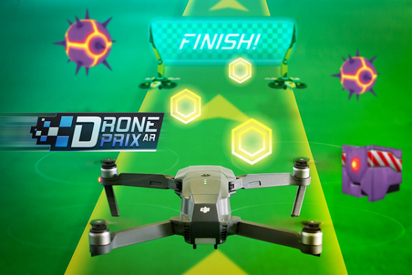 Aplikácia DronePrix AR obsahuje množstvo zábavných prekážkových dráh v rozšírenej realite