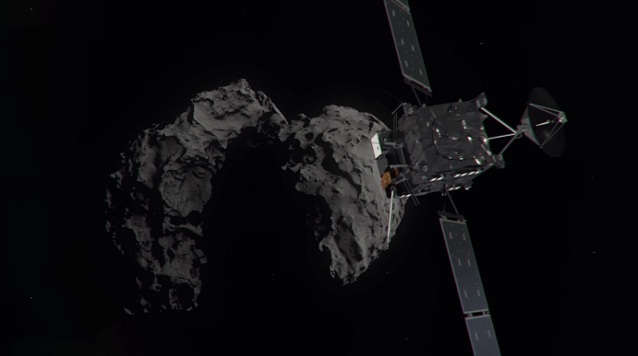 ESA sa rozhodla po 12tich rokoch ukončil vesmírnu misiu sondy Rosetta, ktorá riadene dopadla na povrch kométy 67P / Churyumov-Gerasimenko