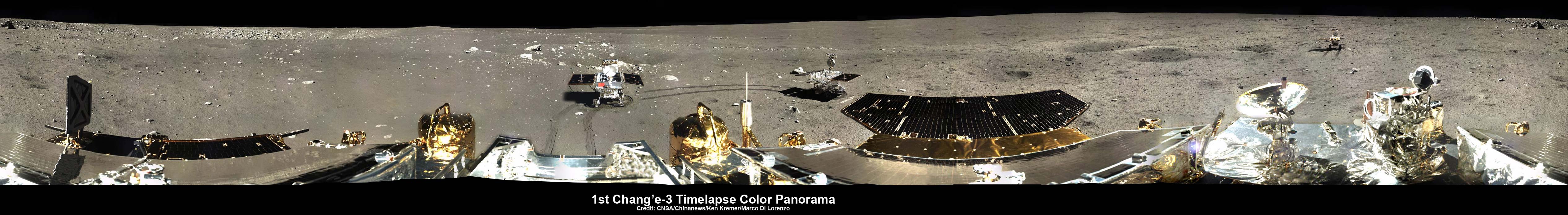 Prvá farebná panoráma z Mesiaca od Nefritového Králika