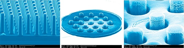 Skenovanie elektrónovej mikrografie (SEM) ukazuje jednotlivé nanovlákna a zväzky nanovlákien. Každé vlákno je schopné vytvárať elektrický prúd ak ho zasiahne svetlo.